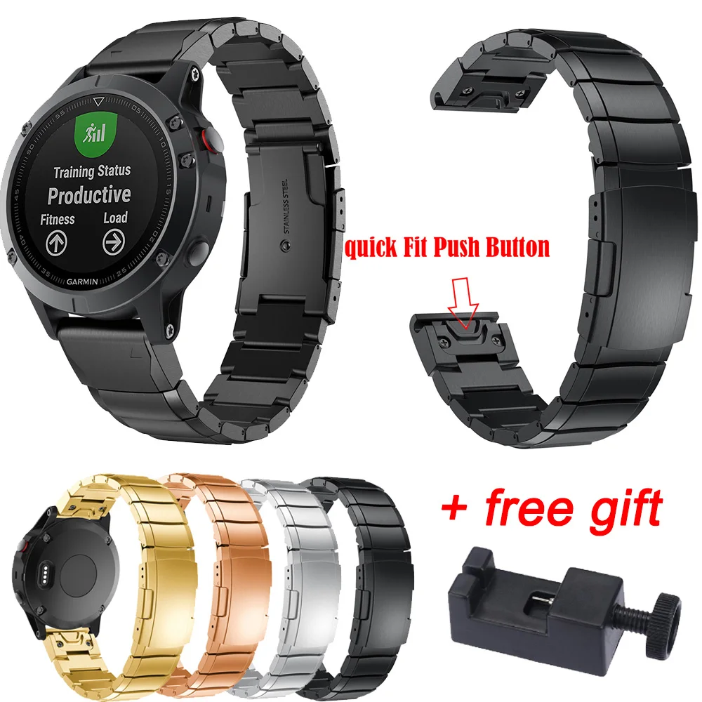 Быстросъемный ремешок из нержавеющей стали для Garmin Fenix 6 / Pro/5/5 Plus Смарт часы