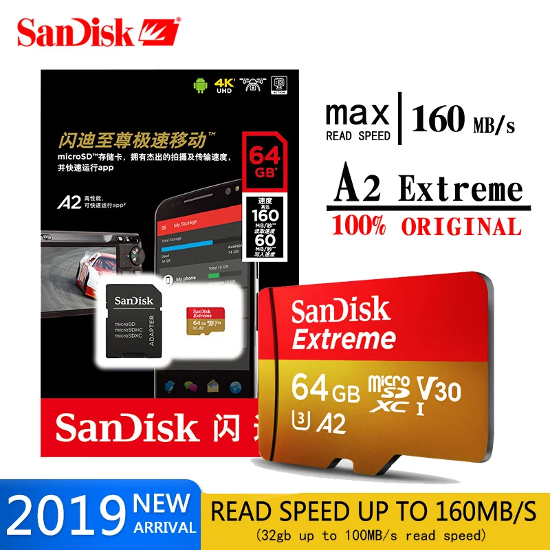 Карта памяти SanDisk Micro SD 64 ГБ 256 128 ГБ|Карты памяти| |