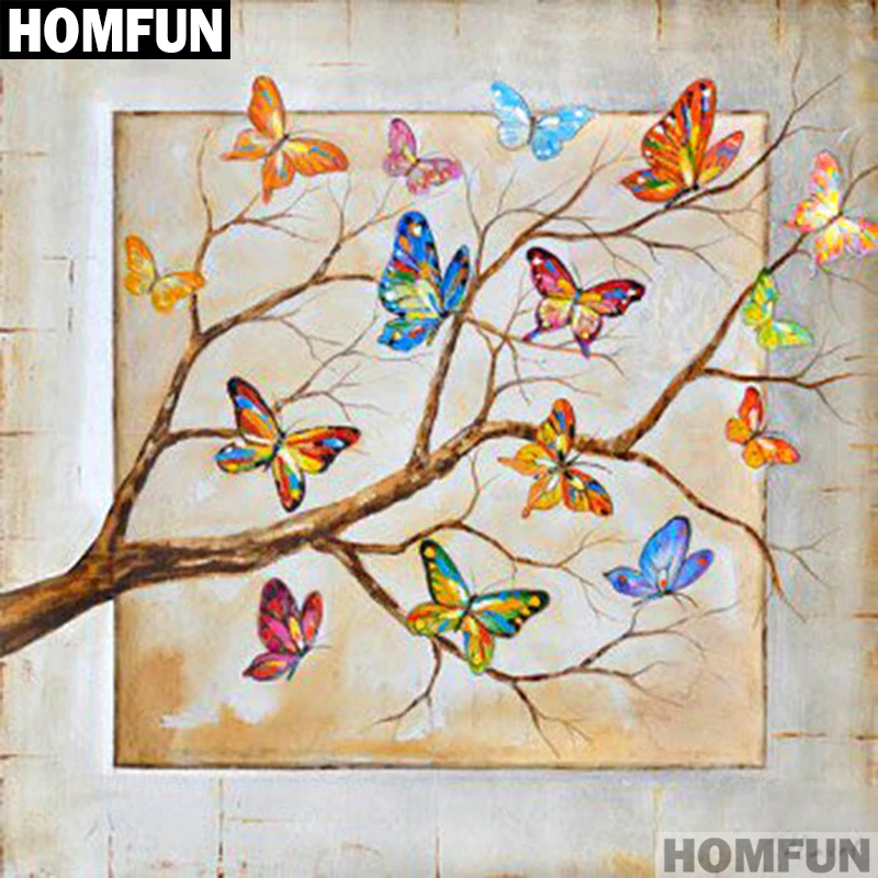 Алмазная 5D картина HOMFUN сделай сам полноразмерная вышивка крестиком дерево