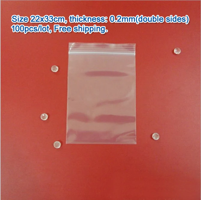 

100pcs double sizes thickness 0.2mm Transparent PE Zip Lock jewelry Packaging bags, 22*33cm clear plastic bags for gift storage