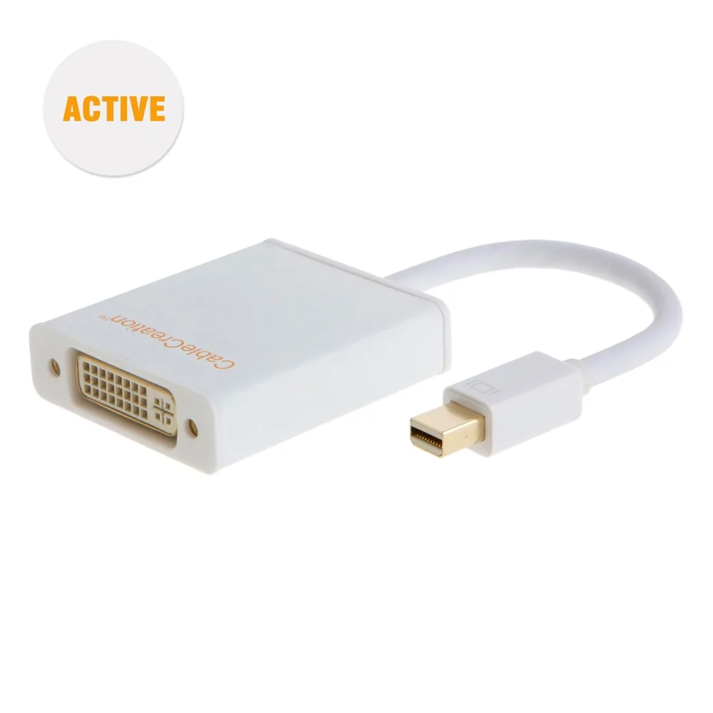 Кабель (активный) Mini Display Port (Порт Thunderbolt совместимый) к адаптеру DVI 15 см белый