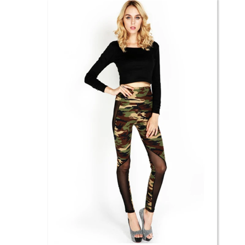 Женские камуфляжные брюки-карго с высокой талией | Женская одежда