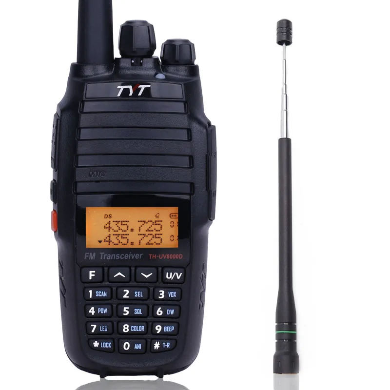 TYT TH-UV8000D 10 Вт портативная рация с перекрестными полосами reapter 3600 мАч батарея uhf vhf Двухдиапазонная 10 км дальность THUV800D двухстороннее радио - Цвет: Telescopic antenna