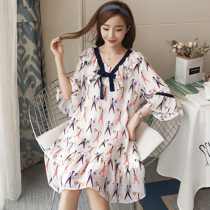 2018 Новое Брендовое летнее платье для беременных женщин Повседневное шифоновое