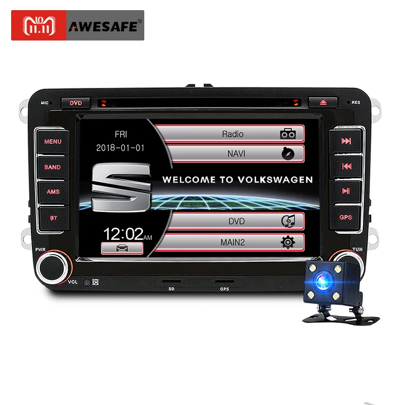 Awesafe 7 &quot2 DIN автомобильный DVD Радио плеер для Volkswagen VW Гольф 6 Touran Passat B7 Sharan Lavida Поло