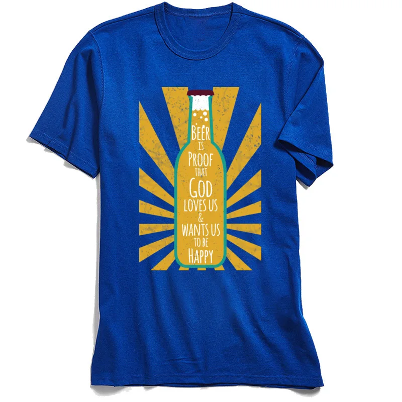 Мужские футболки с надписью God Loves Us летние топы футболка Beer Lover из 100% хлопка