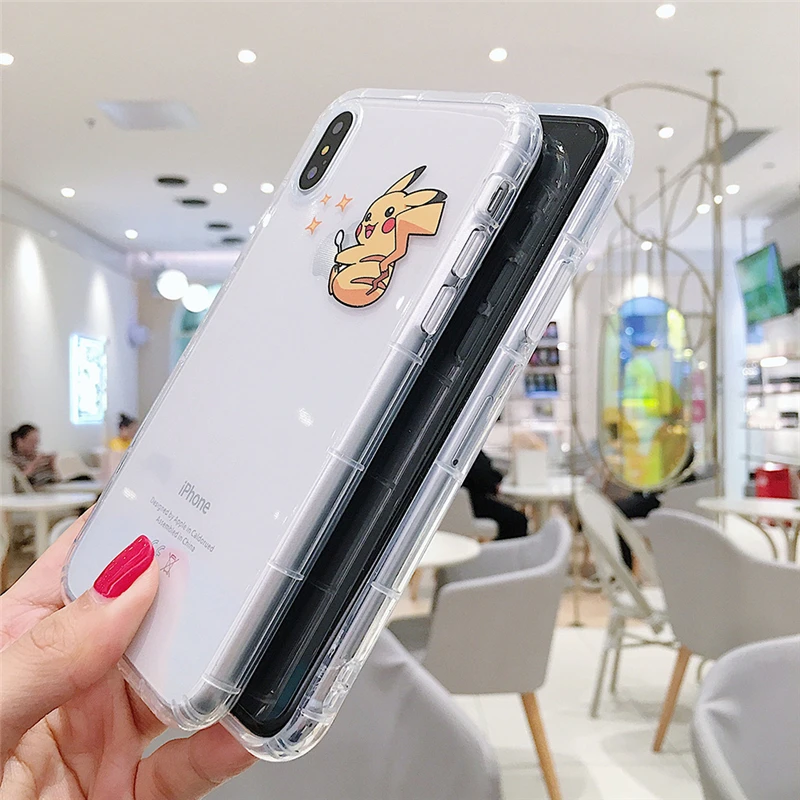 Мультяшный милый телефон Пикачу Apple чехол для iPhone 6 S 7 8 PLUS X XR XS MAX анти-осень все