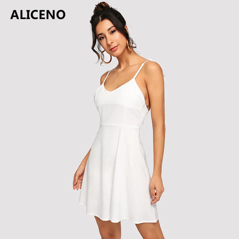 ALICENO, сексуальное женское летнее повседневное кружевное пляжное мини-платье с v-образным вырезом и открытой спиной, крылья ангела, платье на бретельках W9050402
