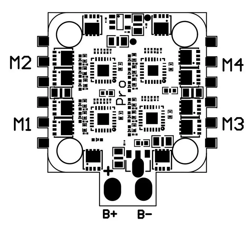 4 в 1 15A ESC 2 S-4 S BLHeli_S прошивка DShot600 20*20 мм расстояние отверстия электронный