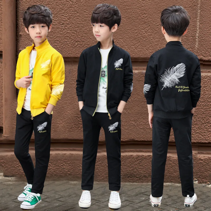 weiqinniya Boys Set Kids Sports Tracksuit For Boy Fashion Children Letter Clothing 2018 Cartoon 3pc Sets Autumn |