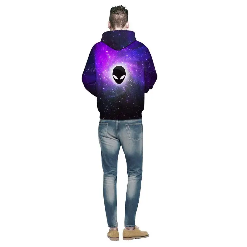 Большие размеры S XXXL толстовки для женщин/мужчин весна осень зима Galaxy Alien 3D принт