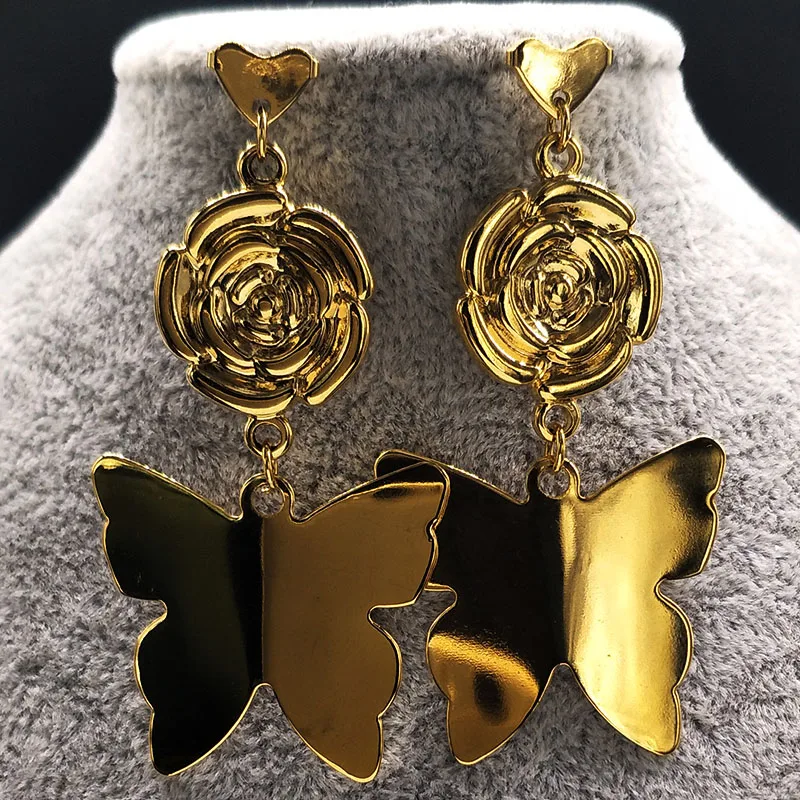 2020 Новая мода длинные обувь с украшениями в виде цветков и бабочек из нержавеющей