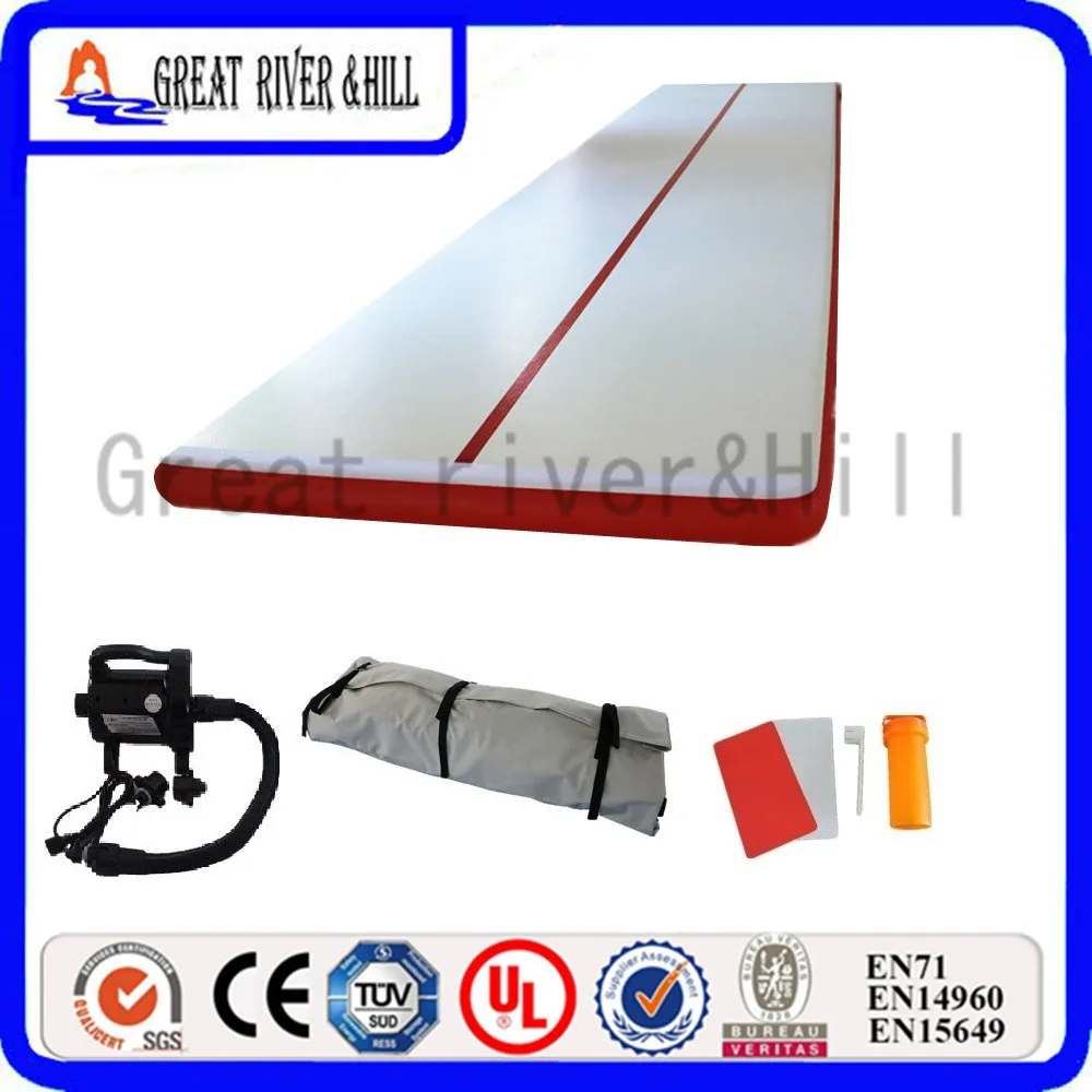 

Great river hill gymnastic mat inflatable air track waterproof red 9m x 1.8m x 0.1m