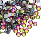 1 сумка, плоский задник, стразы, 3D, для ногтей, разноцветные, разные размеры, аксессуары для дизайна ногтей