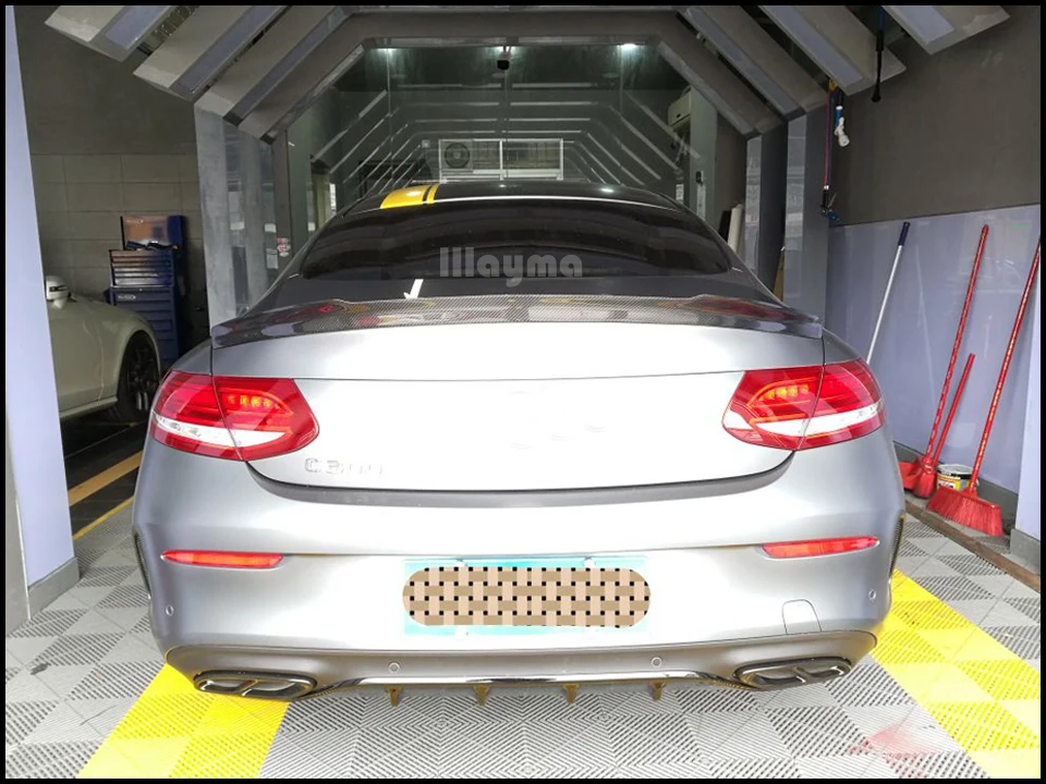 FD Стиль углеродного волокна задний багажник спойлер для benz C класса C180 C220 C250 2 двери купе- год C205 автомобиля спойлер заднего крыла