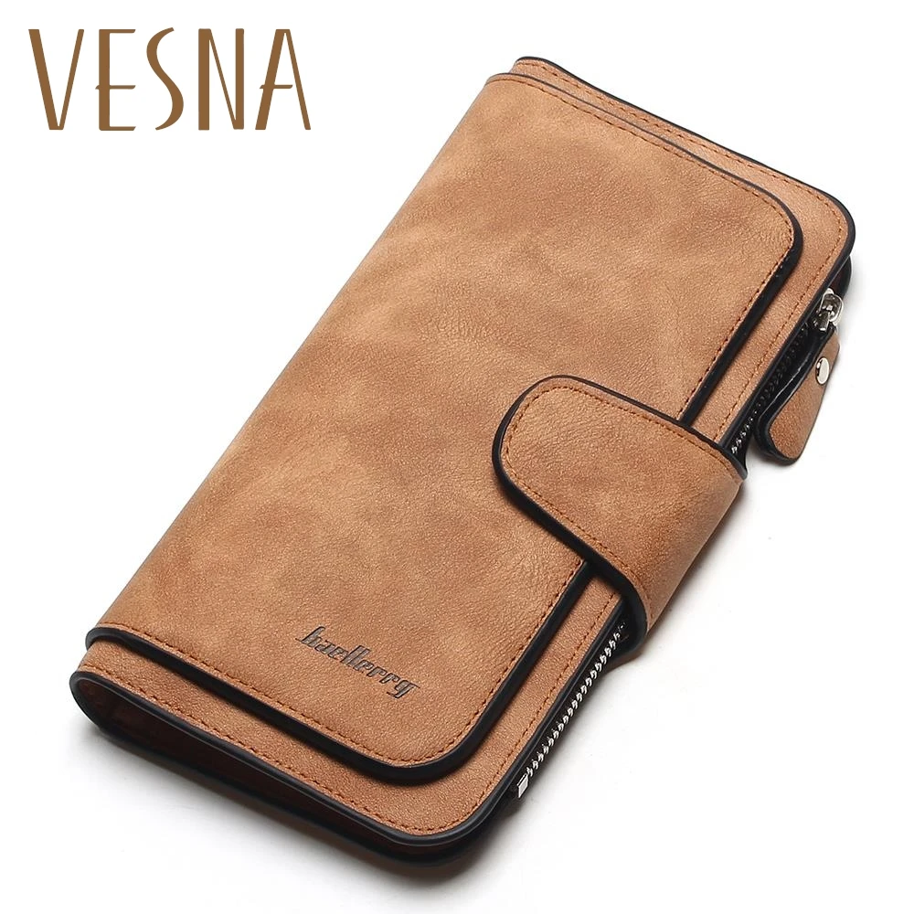 

Original Brand Baellerry Women Wallets Nubuck Polish PU Long Women Purse With Coin Pocket Fashion Tri-Folds Wallet Women