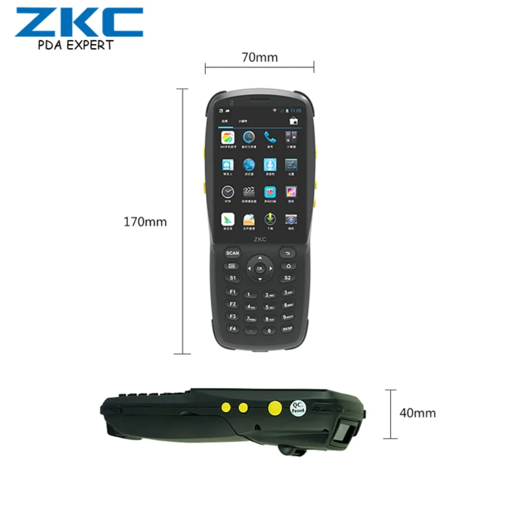 Бесплатная доставка ZKC PDA3501 3g WiFi NFC/RFID GPRS КПК на базе Android сканер штрих кодов|android pda