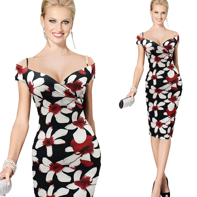 2016 новая мода сексуальный Без Бретелек слинг стретч карандаш талии печать пакет