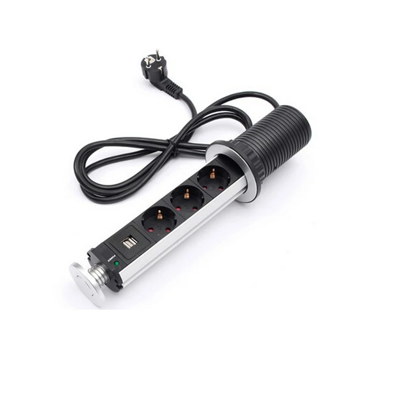 3 Европейский разъем электропитания всплывающая розетка с питанием выдвижной