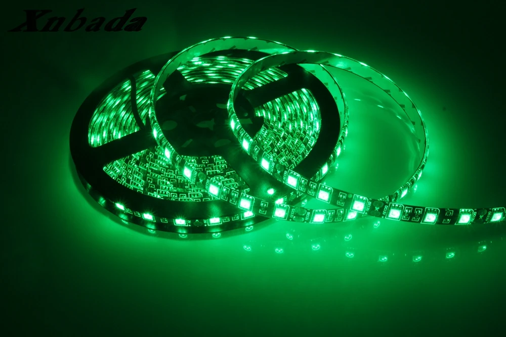Xnbada 5050 Гибкие светодиодные полосы DC12V, w/ww/R/G/B/Y/RGB 60Led/M ЧЕРНЫЙ печатной платы светодиодные полосы свет IP30/IP65
