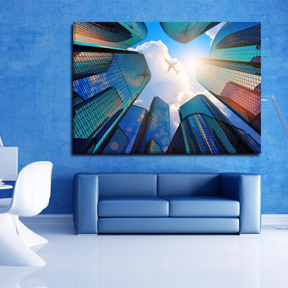 Unique Angle Of View Sky Airplane Classic Photography Art Prints On Canvas Poster Wall Picture No Frame Home decor Living Room | Дом и сад