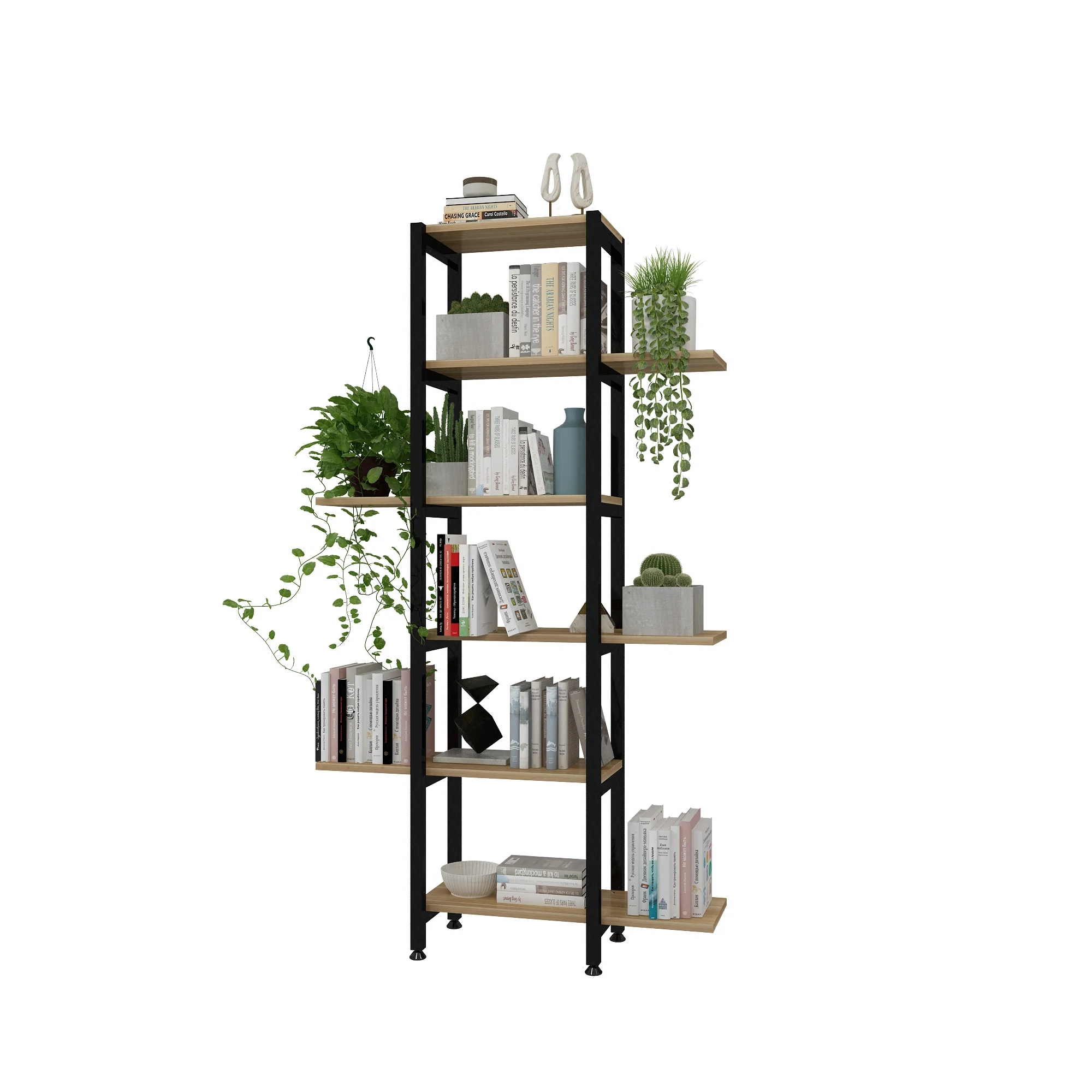 Louis Fashion Bookcases Bedroom Simple Tree Steel Wood Iron Art Multi-layer Economical Household Saving Space | Мебель