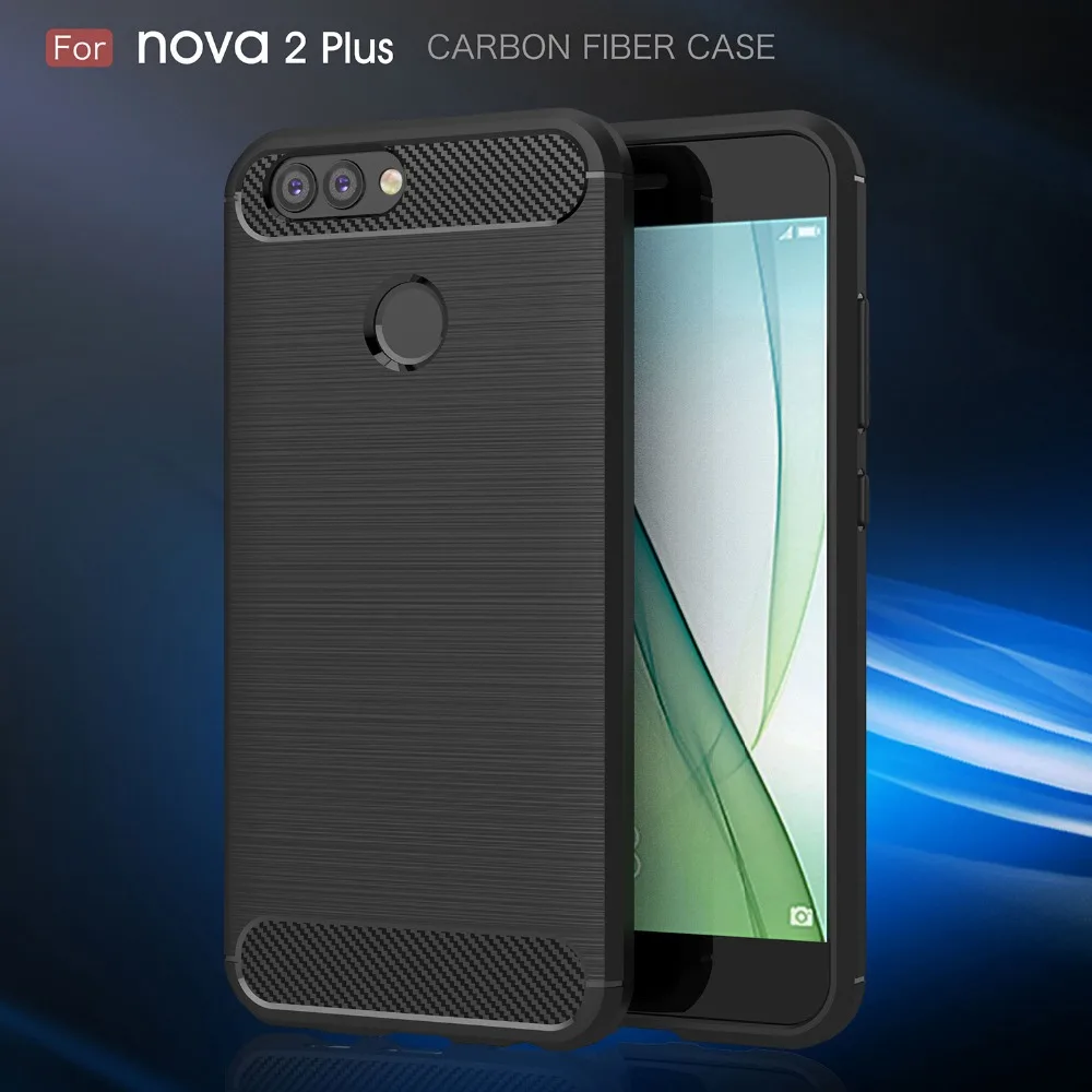 Для Huawei Nova 2 Plus углерода Волокно Мягкий силиконовый чехол для плюс Роскошные