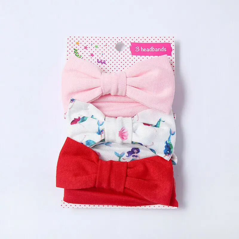 3PCS/Set Baby Girls Boys Headwear Bunny Flowers Bows Kids Turban Knot Rabbit Headband Bow Hair | Мать и ребенок