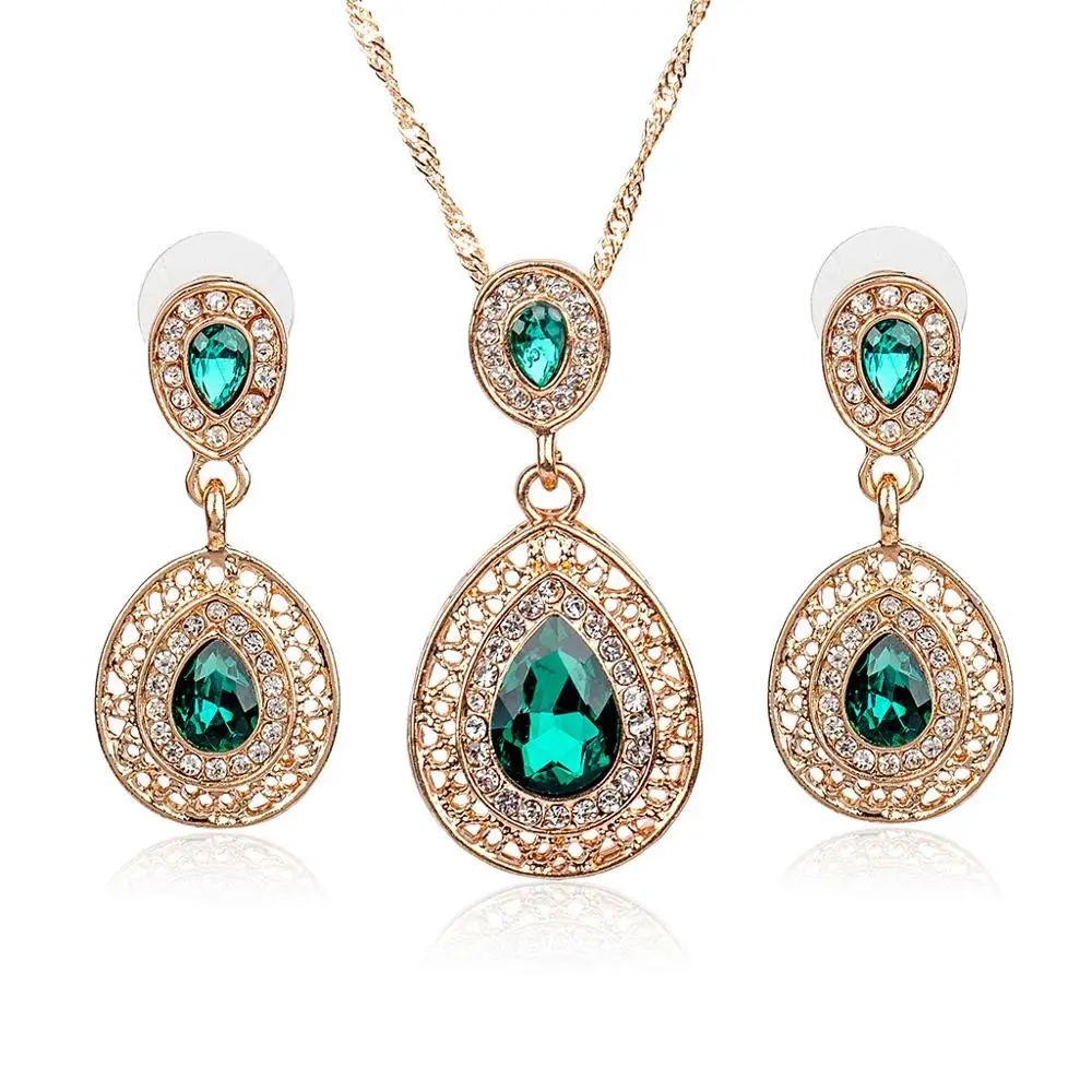Комплект из колье и серёг с кристаллами|jewelry sets for women|jewelry setsdrop jewelry |