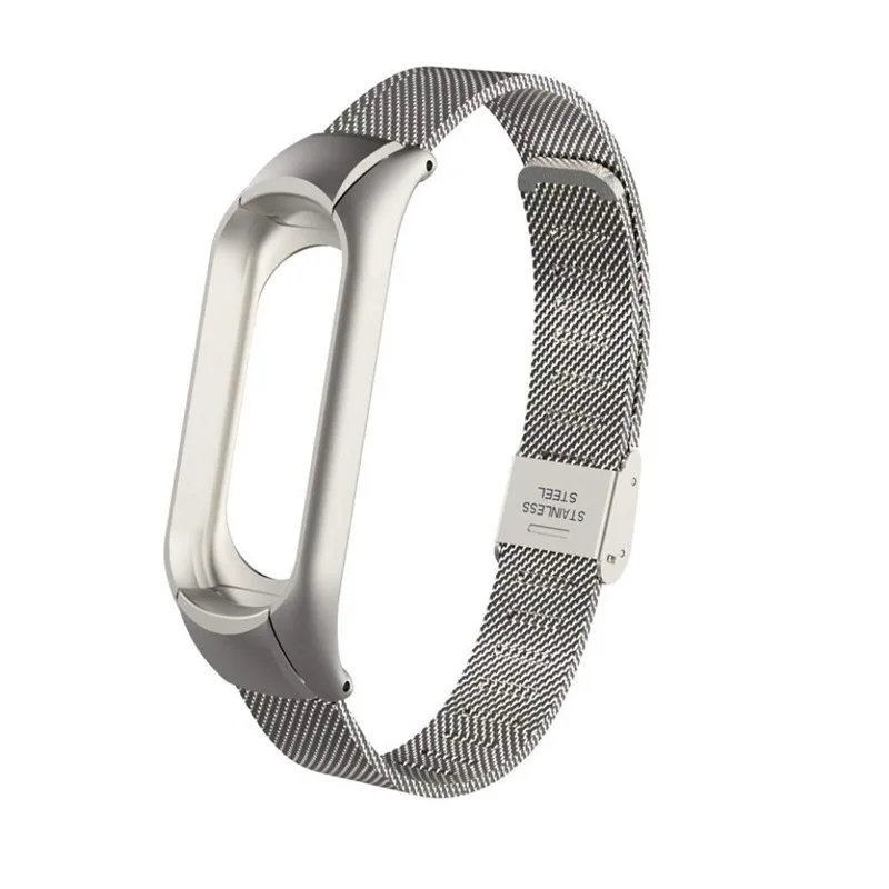 Миланский Золотой металлический ремешок с пряжкой для Xiaomi Mi Band 3 сетчатый Браслет