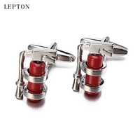 lepton red enamel fire extinguisher cufflinks for men high quality fashion novelty men french shirt cuffs cuff links