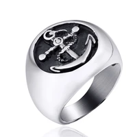 mens stainless steel ring pirate anchor nautical sailor wholesale jewelry