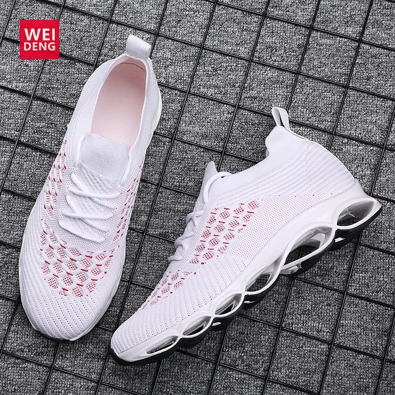 

WeiDeng Men Casual Blade Hombre Running WAVE Basketball Tenis Masculine Cool Sock Shoes PROPHECY Sole Fly Mesh Breathable Shock