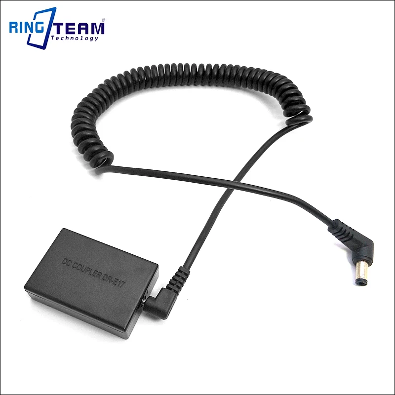 

5.5x2.5mm 7.2V-8.4V Power DC Cable + LP-E17 Battery Connector DR-E17 DC Coupler for Canon EOS M3 and M5 Cameras Digital Cameras