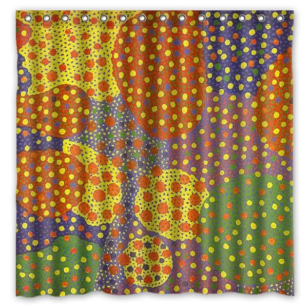 New Eco-friendly Polyester Yayoi Kusama Work Bathroom Curtains High Quality Washable Bath Decor Shower Curtain | Дом и сад