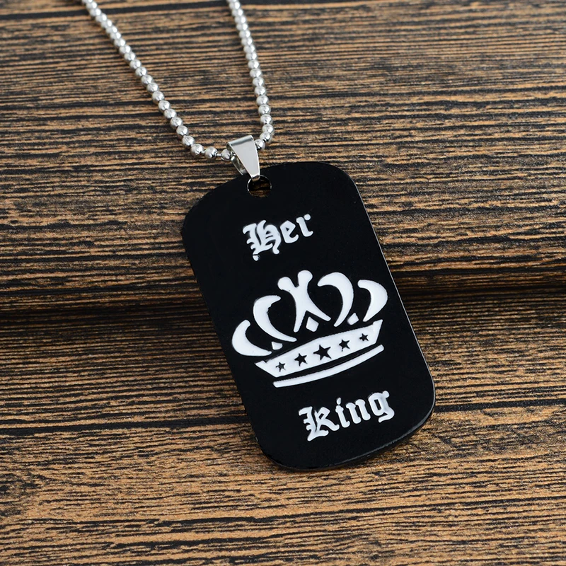 Женское ожерелье с подвеской Her King His Queen|valentine day gift|necklace couplevalentines |