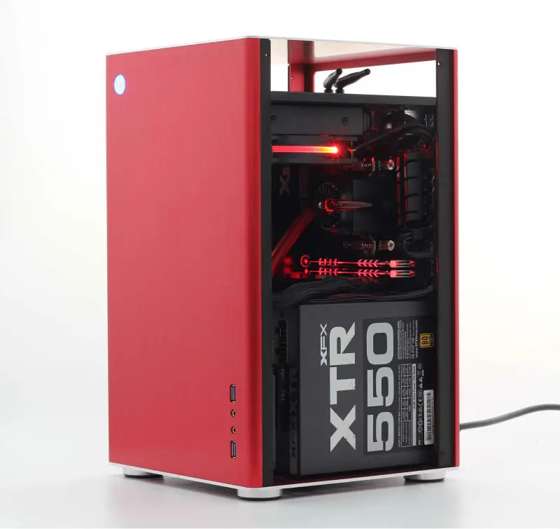 Jonsbo VR1, закаленное стекло HTPC Mini ITX чехол для компьютера с алюминиевой поддержкой 3,5 ''HDD USB3.0 домашний кинотеатр компьютер