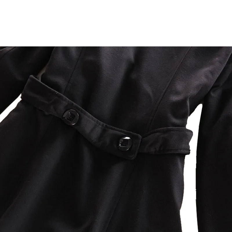 Осеннее пальто в британском стиле женские облегающие длинные двубортные куртки