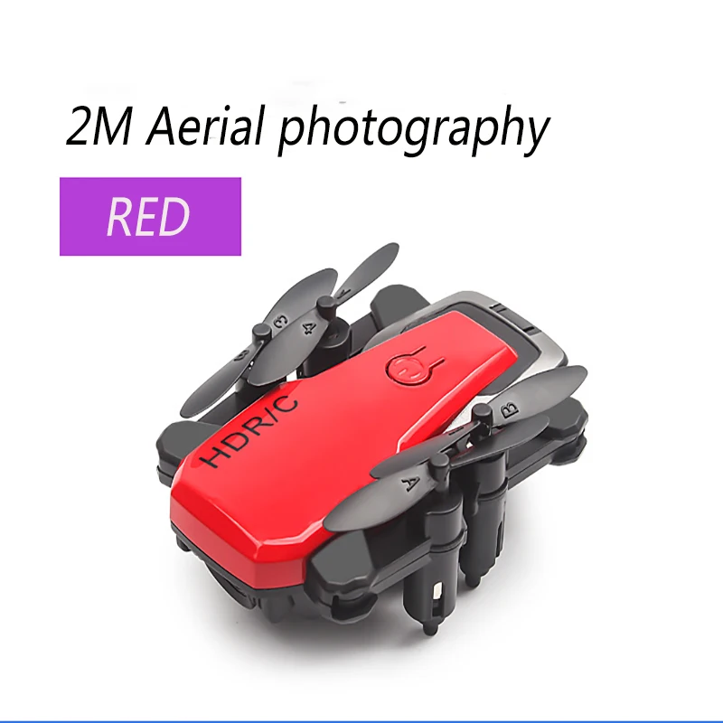 2mp camera-red Мини-Дрон с/без HD камерой Режим высокой фиксации RC Квадрокоптер RTF WiFi FPV складной Радиоуправляемый Дрон Голосовое управление игрушка для детей - Цвет: 2mp camera-red