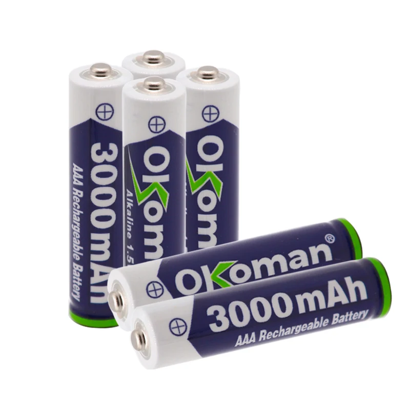 4 40 шт./лот Okoman AAA батарея 3000 мАч 1 5 В щелочная аккумуляторная для дистанционного