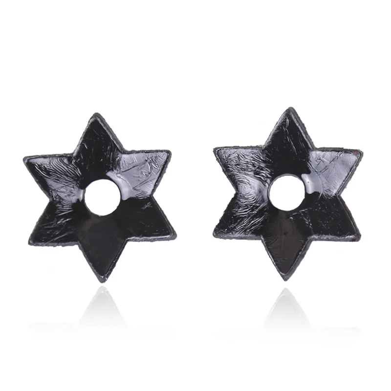 2Pcs Women Nipple Covers Leather Star Breast Petals Hexagram Shaped Hollow Stickers Sexy Intimates | Женская одежда