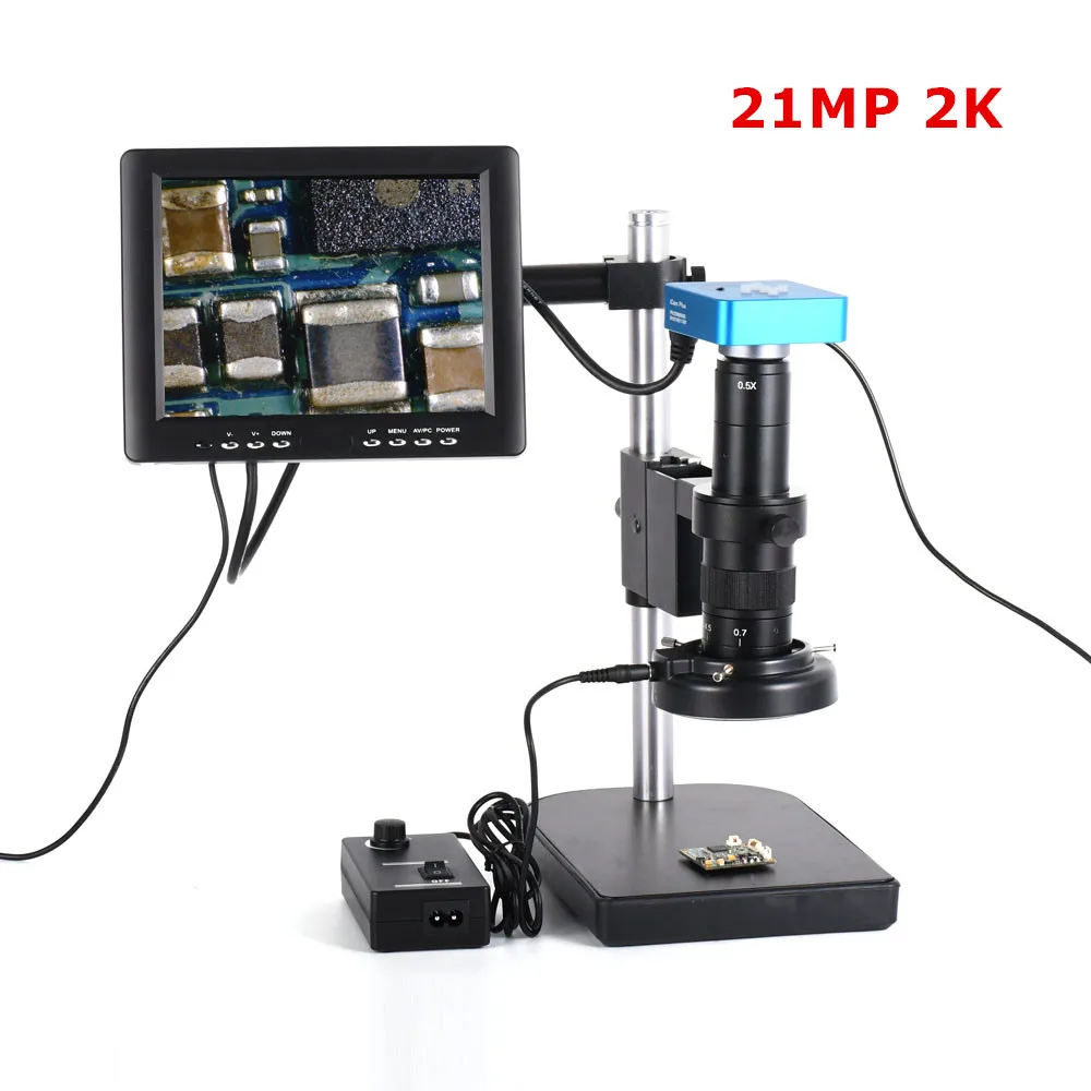 21MP промышленный микроскоп камера комплект HDMI USB 180X C mount зум объектив 60 LED свет с 8