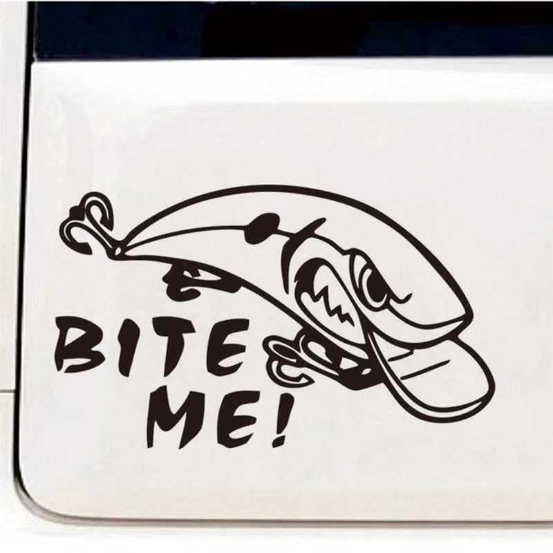 Виниловая наклейка Bite Me для рыбалки на окно милый автомобиль грузовик