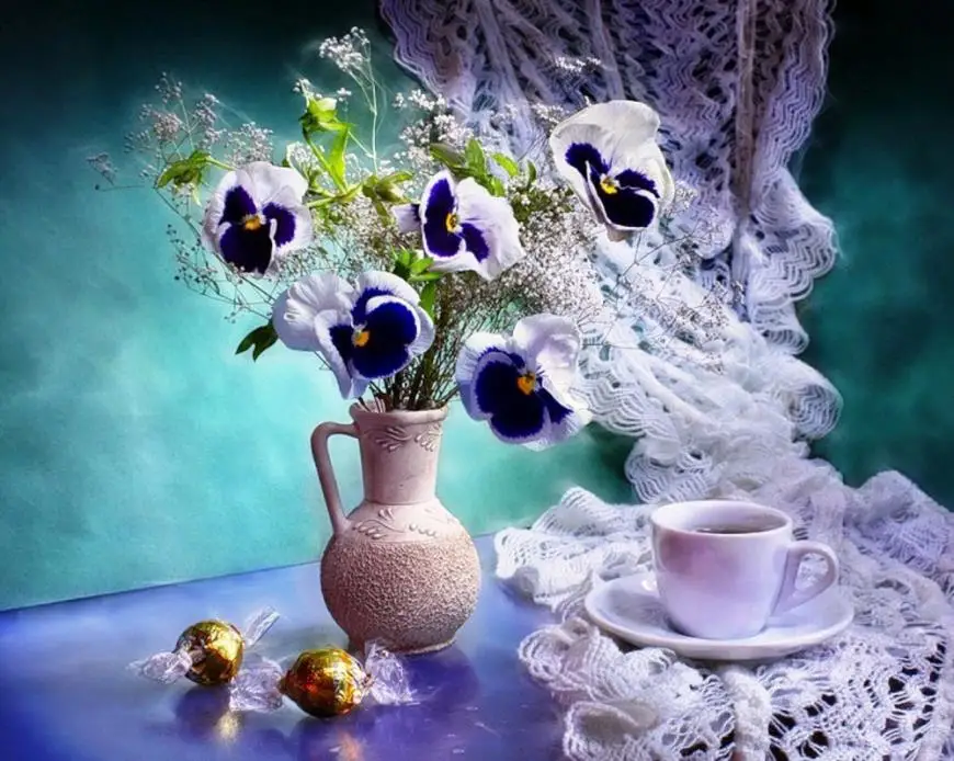 2019 новый 5d diy Полный Алмазная мозаика круглый дрель Кофе Голубая роза Декор ative