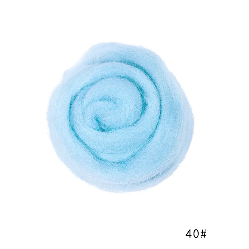 40 50g LMDZ 1 шт. 50 г синяя игла для валяния шерсть Натуральная Коллекция мягкое шерстяное волокно для животных швейные проекты кукла рукоделие валяние - Цвет: 40 50g