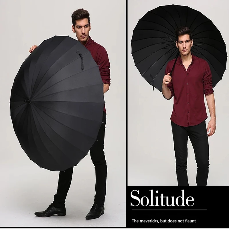 24 ребра красочные большие длинные прямые ручки для женщин и мужчин от дождя