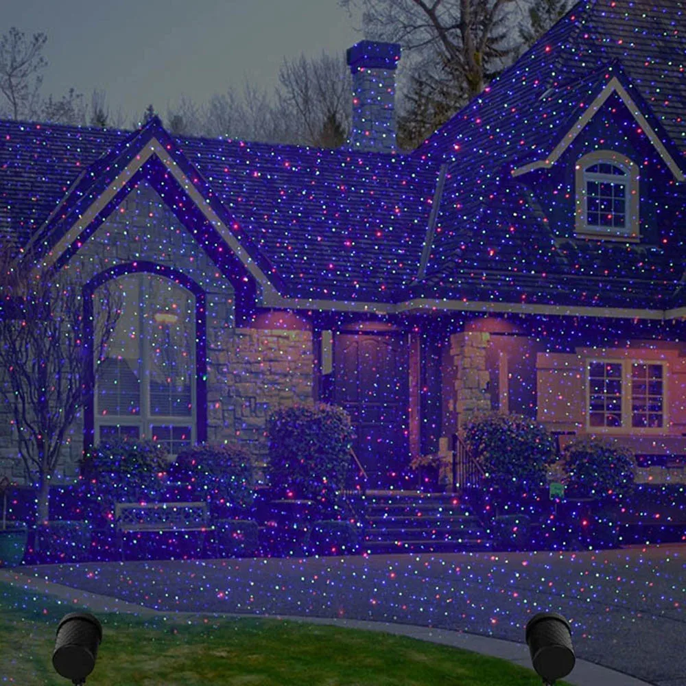RGB Christmas laser light Static Twinkle Star Laser Projector Garden Outdoor Waterproof Xmas Holiday Shower Lighting RF Remote