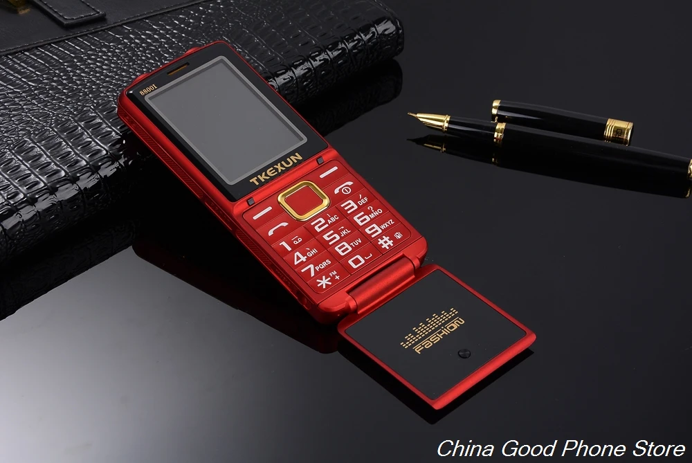 TKEXUN 8800i волшебный голос флип металлический корпус мобильный телефон Две сим-карты двойной фонарик SOS один ключ циферблат мобильного телефона