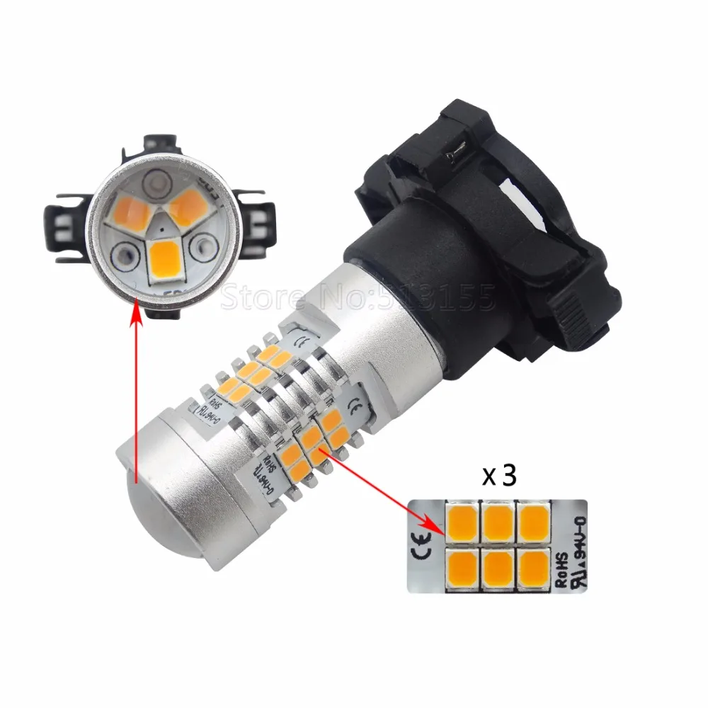 2x PY24W светодиодные лампочки 21 SMD 1000 люмен для BMW M3 передние поворотные сигнальные