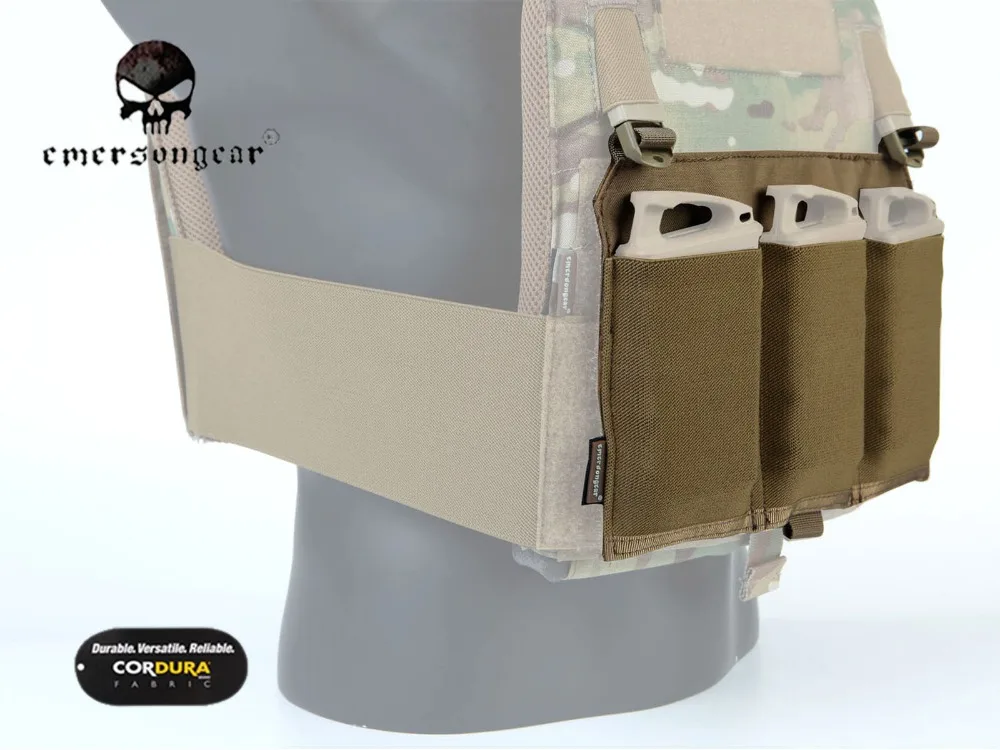 Сумка-журнал Emerson M4 Triple для жилета 4019/4020 Боевая Сумка Molle Койот коричневая EM6407 |